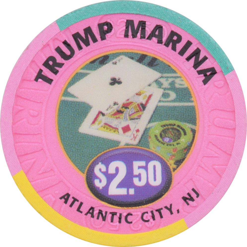 Trump Marina Casino Atlantic City New Jersey $2.50 Blackjack Chip