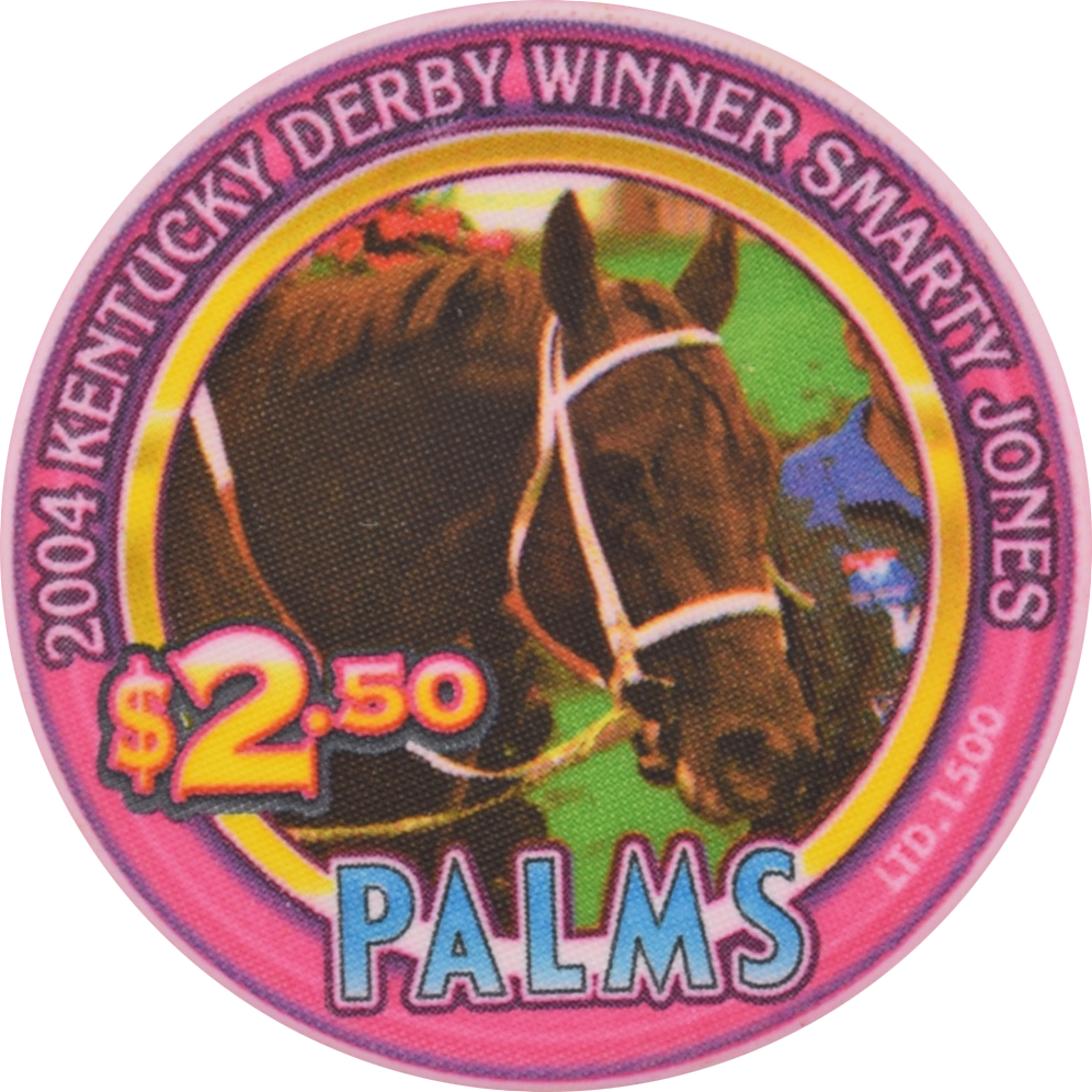 Palms Casino Las Vegas Nevada $2.50 Kentucky Derby Winner Smarty Jones Chip 2004