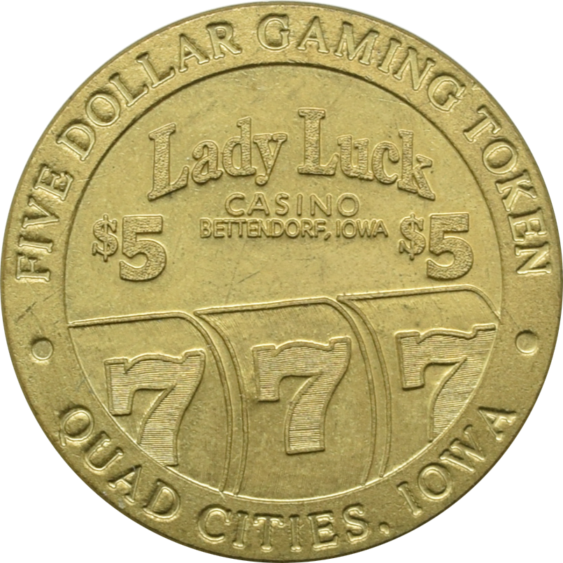 Lady Luck Casino Bettendorf Iowa $5 Token