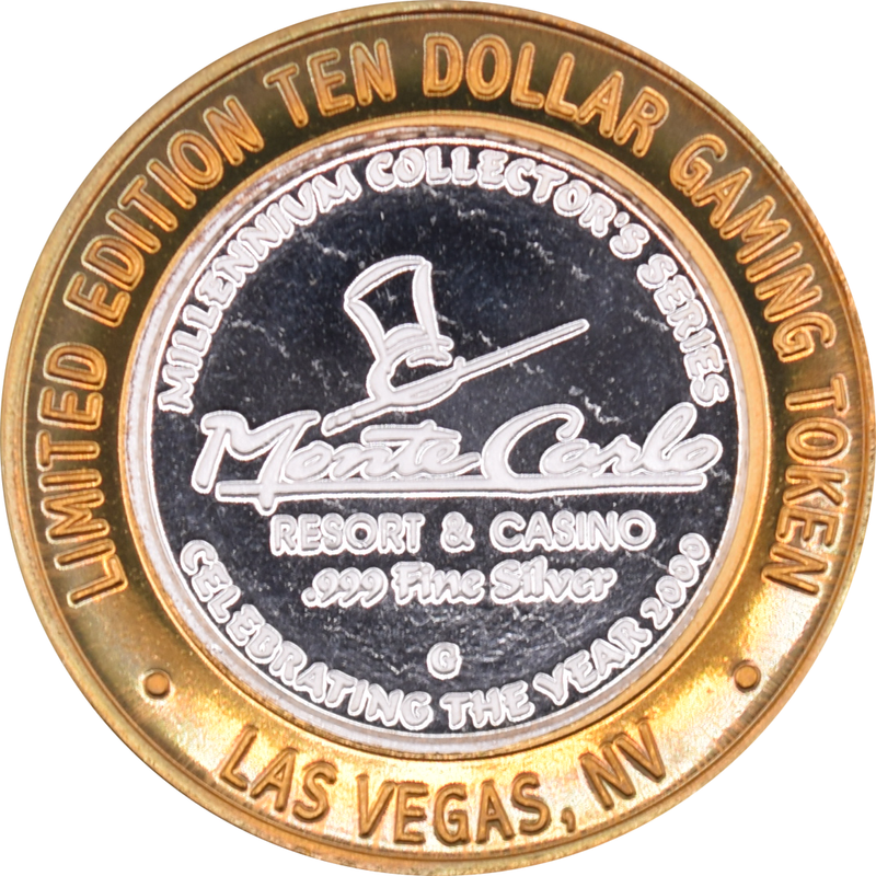 Monte Carlo Resort & Casino Las Vegas "High Roller Red Ale" $10 Silver Strike .999 Fine Silver 2000