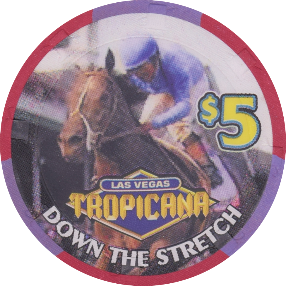 Tropicana Casino Las Vegas Nevada $5 Down the Stretch Chip 2002