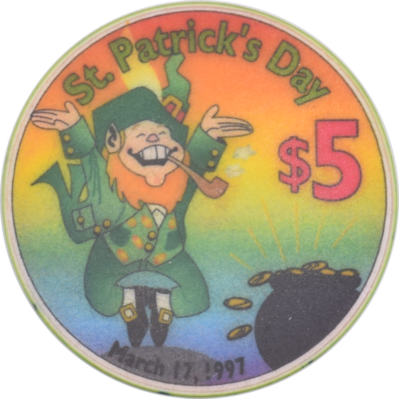 Opera House Casino N. Las Vegas Nevada $5 St. Patrick's Day Chip 1997