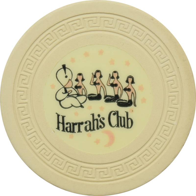 Harrah's Casino Reno & Lake Tahoe Nevada Cream Cream Inlay Roulette Chip 1956