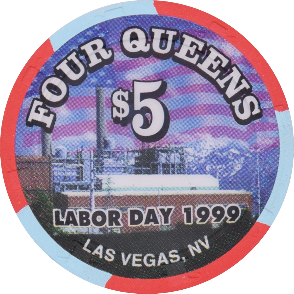 Four Queens Casino Las Vegas Nevada $5 Labor Day Chip 1999