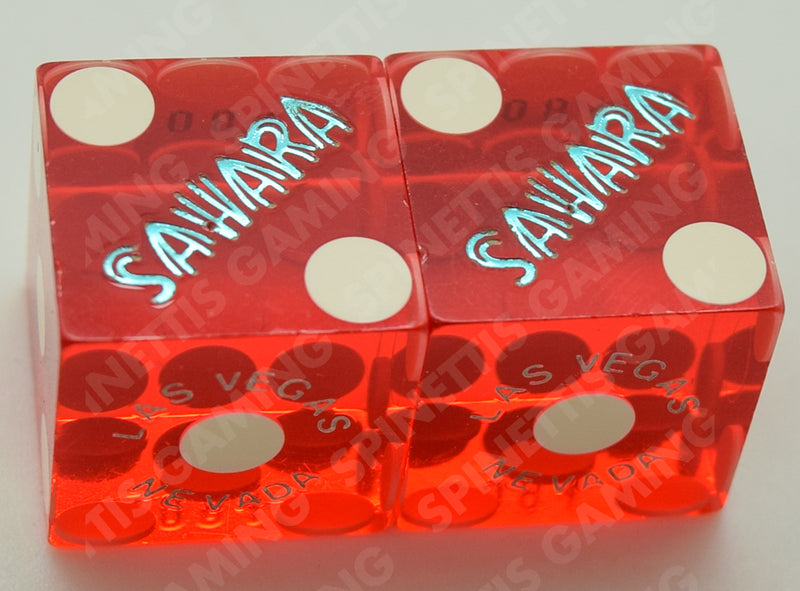 Sahara Casino Las Vegas Nevada Matching Number Blue Logo Dice