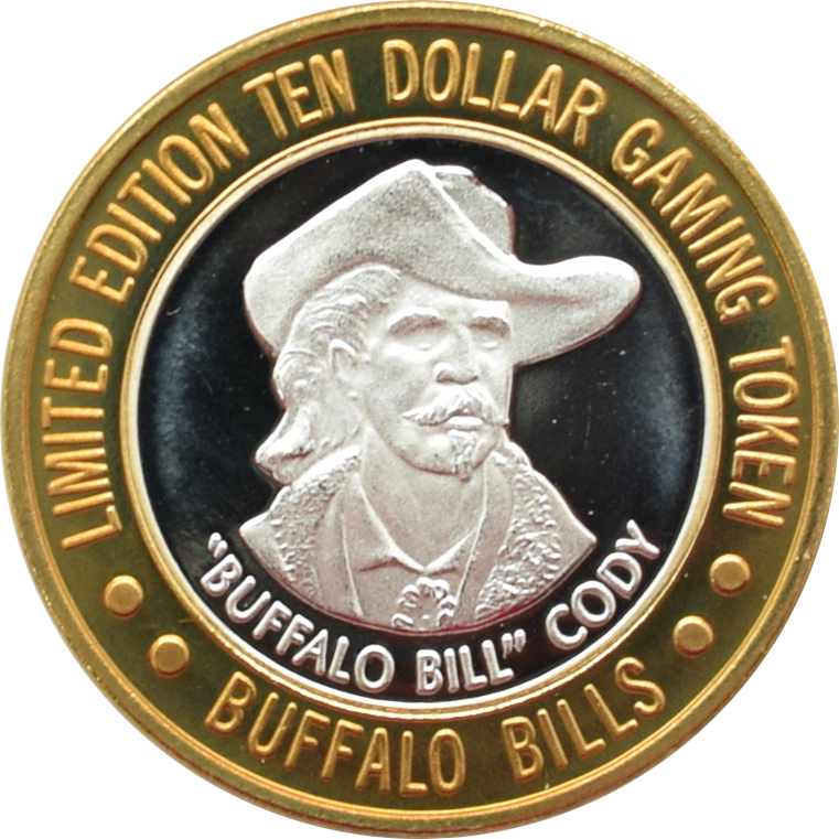 Buffalo Bill's Casino Primm Nevada "Buffalo Bill Cody" $10 Silver Strike .999 Fine Silver 1999