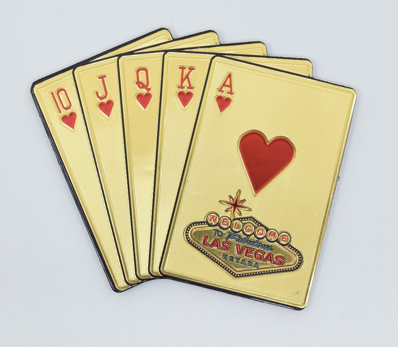 Las Vegas Gold Foil Royal Flush Magnet