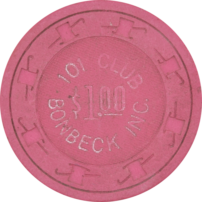 101 Club Bonbeck INC Casino N. Las Vegas Nevada $1 Chip 1969