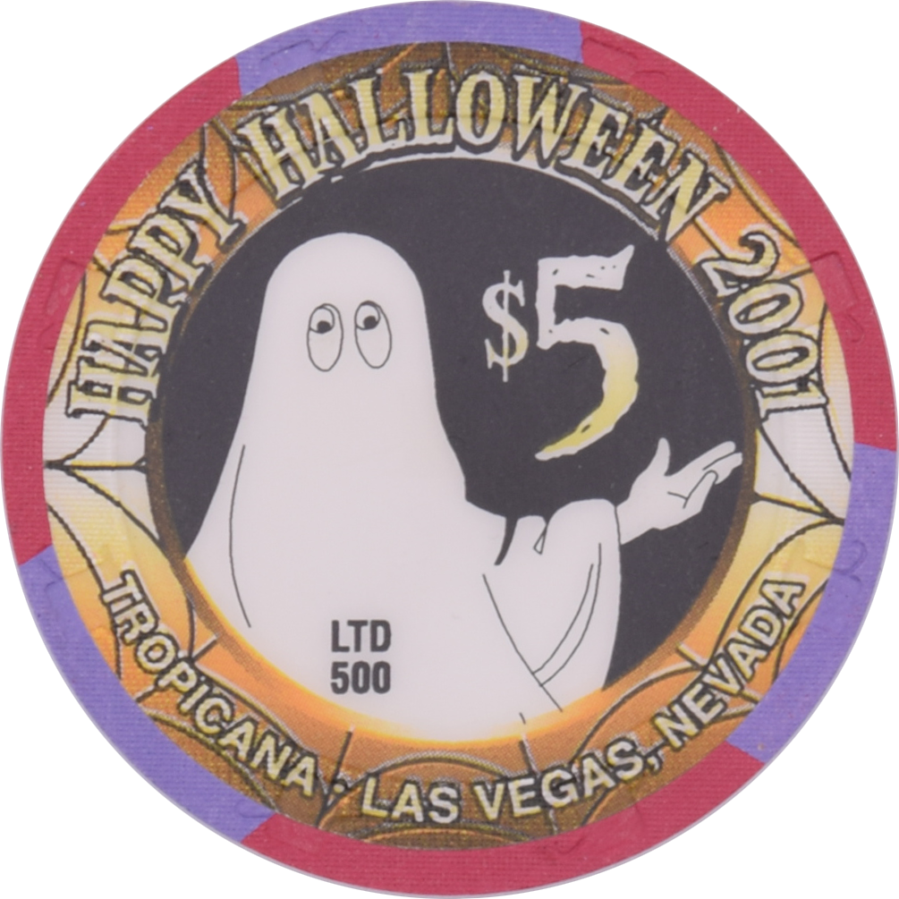 Tropicana Casino Las Vegas Nevada $5 Halloween Chip 2001