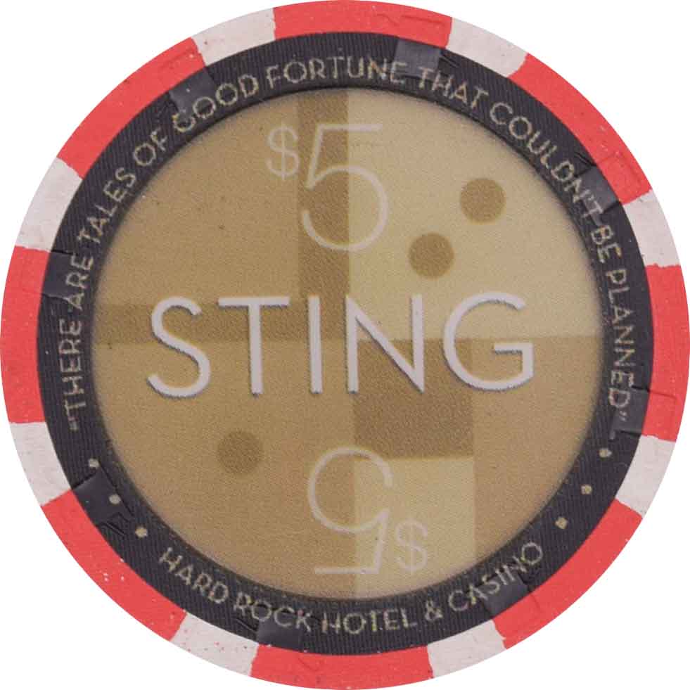 Hard Rock Casino Las Vegas Nevada $5 Sting (Brand New Day) - 3 + 1 Pip Chip 2004