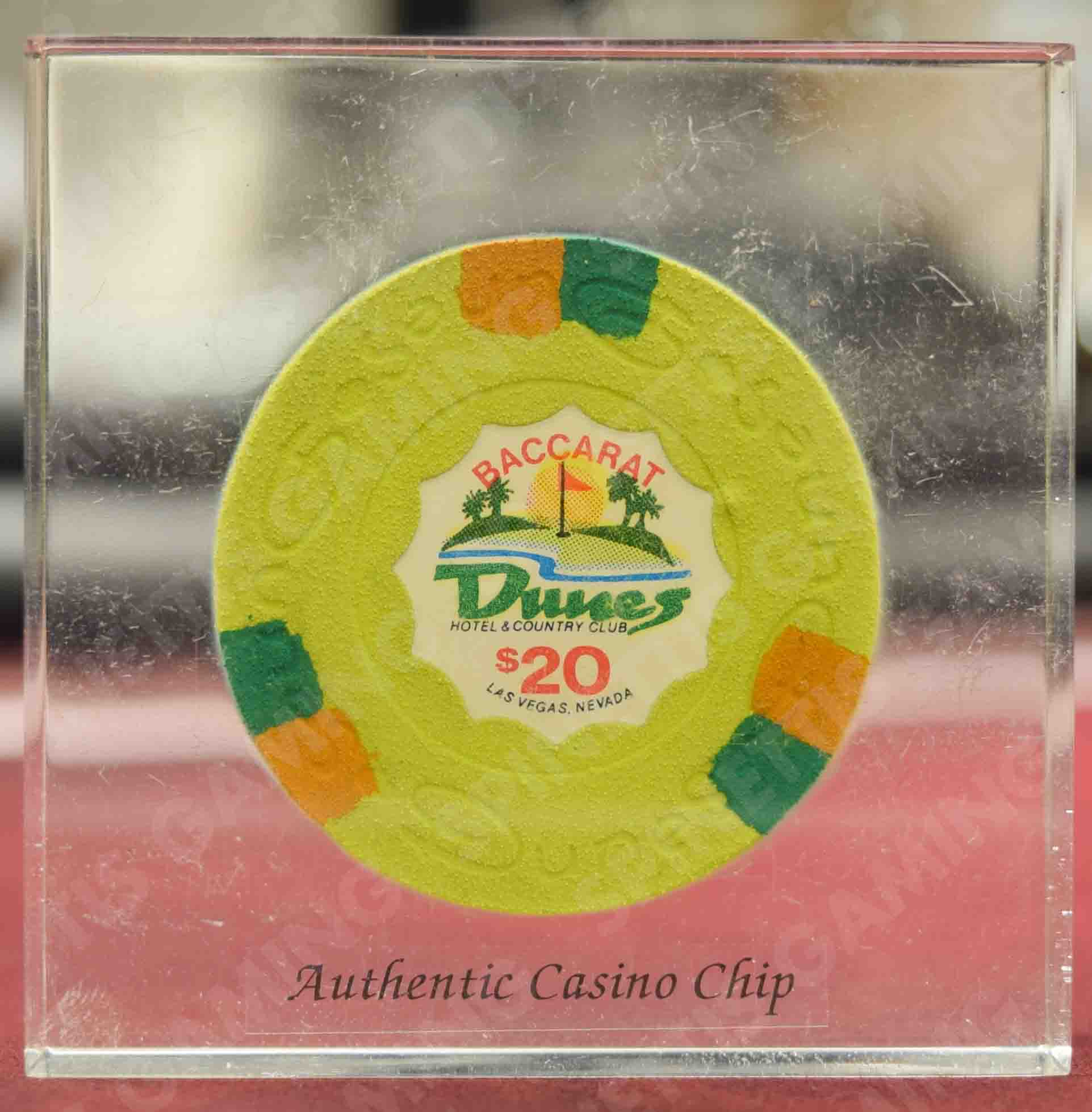 Authentic Casino Chips in Lucite Paperweight