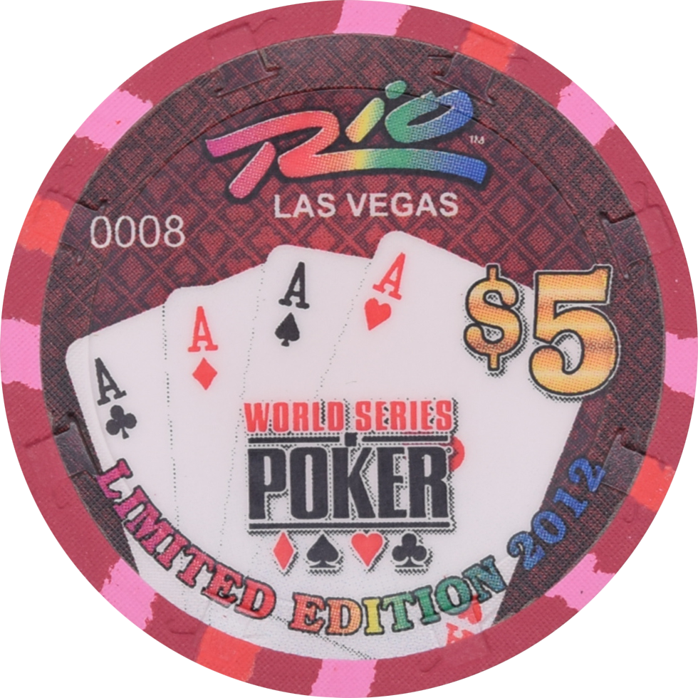 Rio Casino Las Vegas Nevada $5 WSOP 2012- Quad Aces Chip 2012