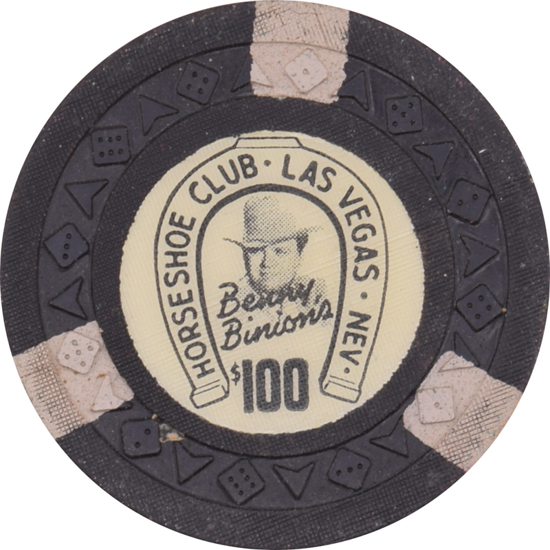 Horseshoe Club (Binion's) Casino Las Vegas Nevada $100 Chip 1954