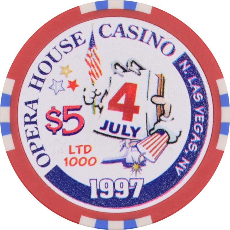 Opera House Casino N. Las Vegas Nevada $5 4th of July Chip 1997