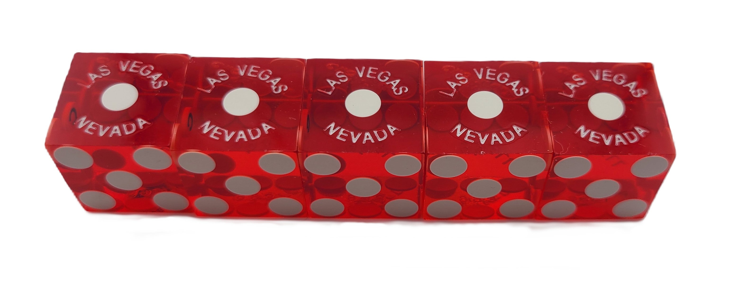 Cromwell Casino Las Vegas Nevada Used Red Polished Stick of 5 Dice