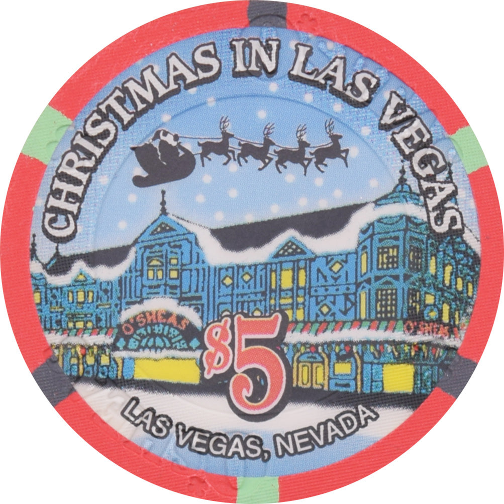 O'Shea's Casino Las Vegas Nevada $5 Christmas Chip 2001