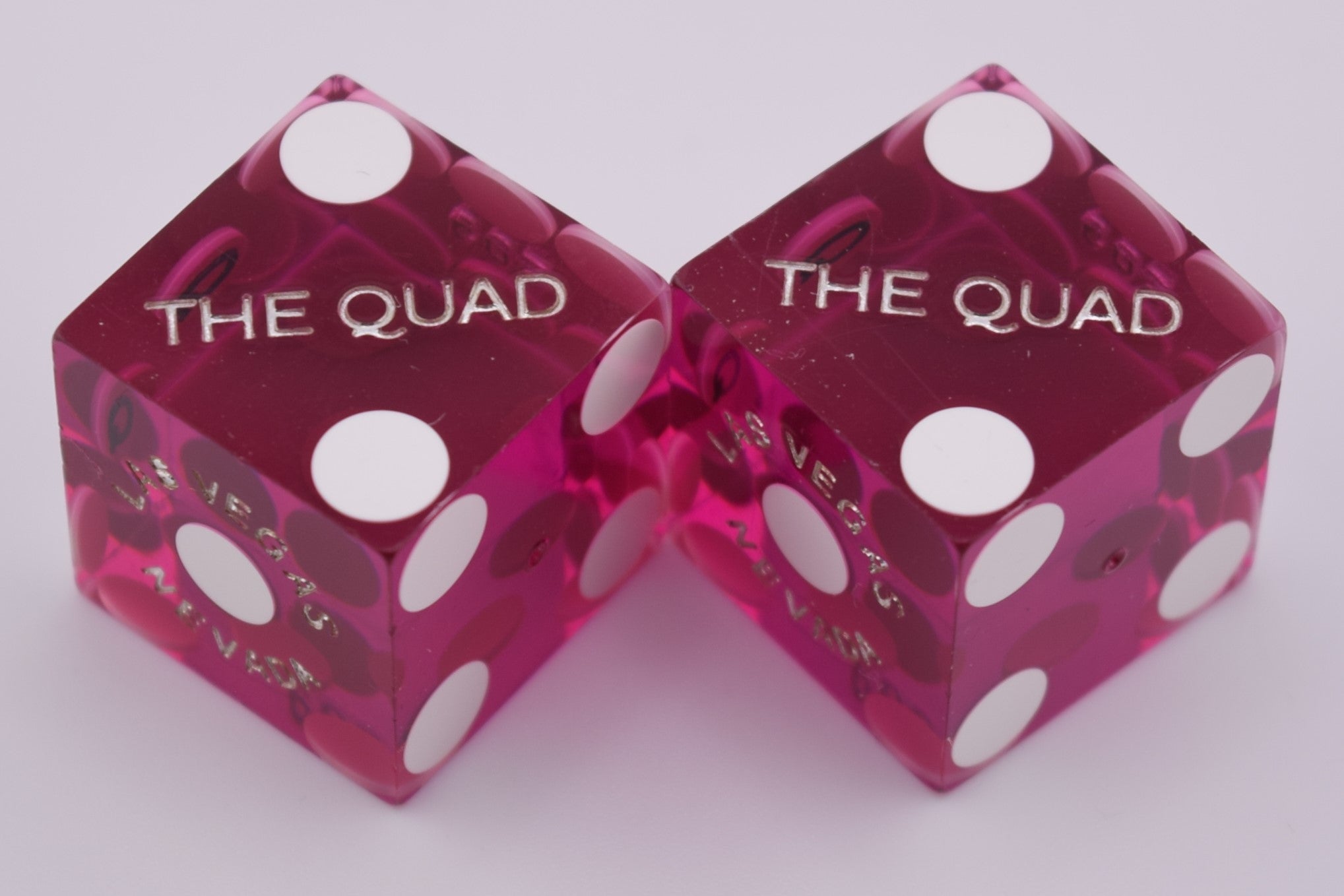 The Quad Casino Las Vegas Nevada Pair of Dice Purple