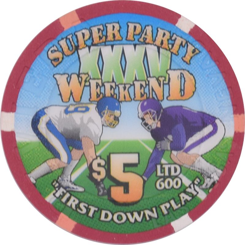 Riviera Casino Las Vegas Nevada $5 Football XXXV Chip 2001