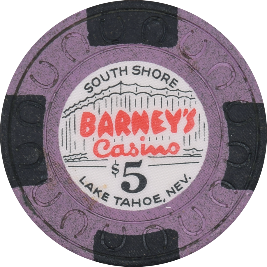 Barney's Casino Lake Tahoe Nevada $5 Chip 1981