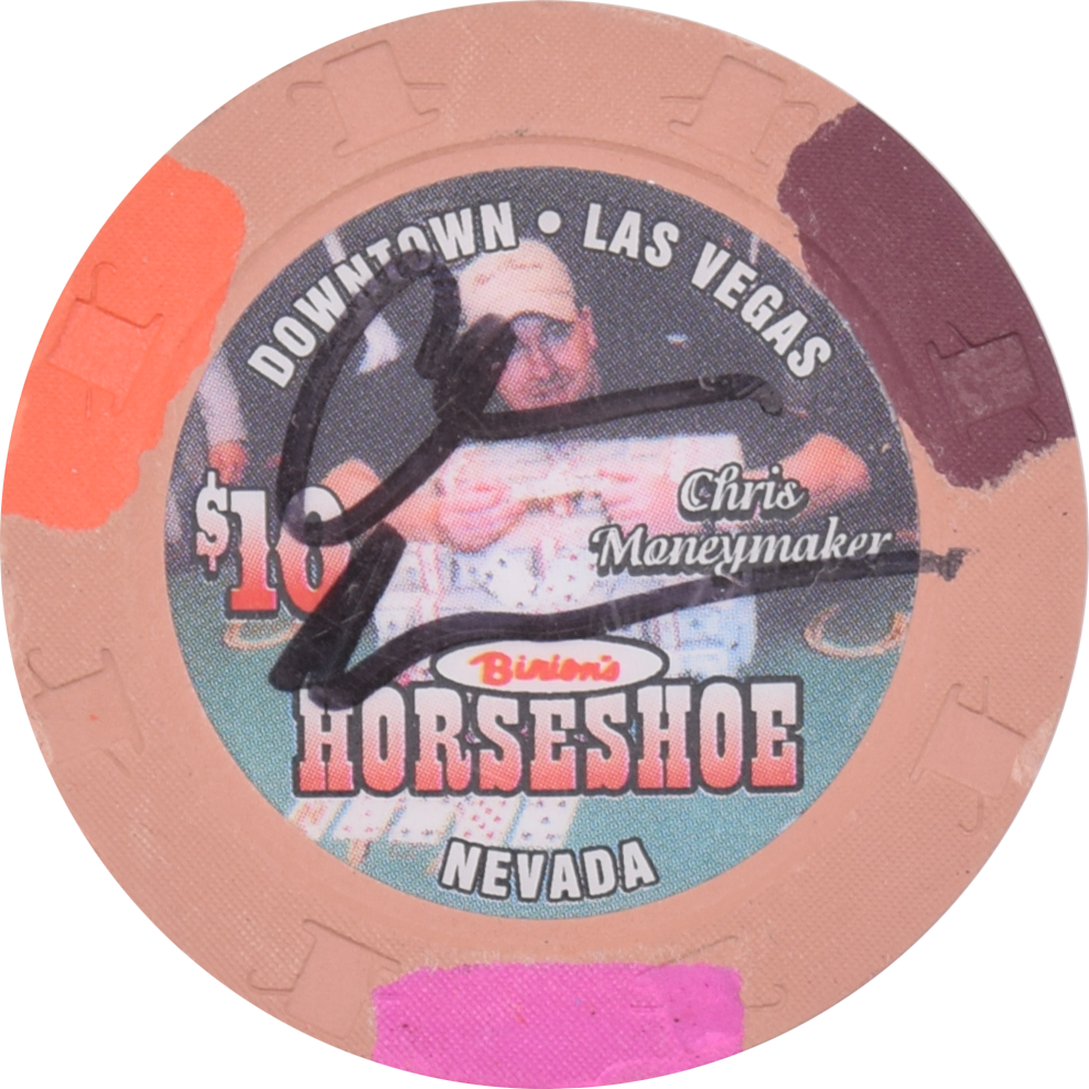 Horseshoe Club Casino Las Vegas Nevada $10 Chris Moneymaker Signed Chip 2004