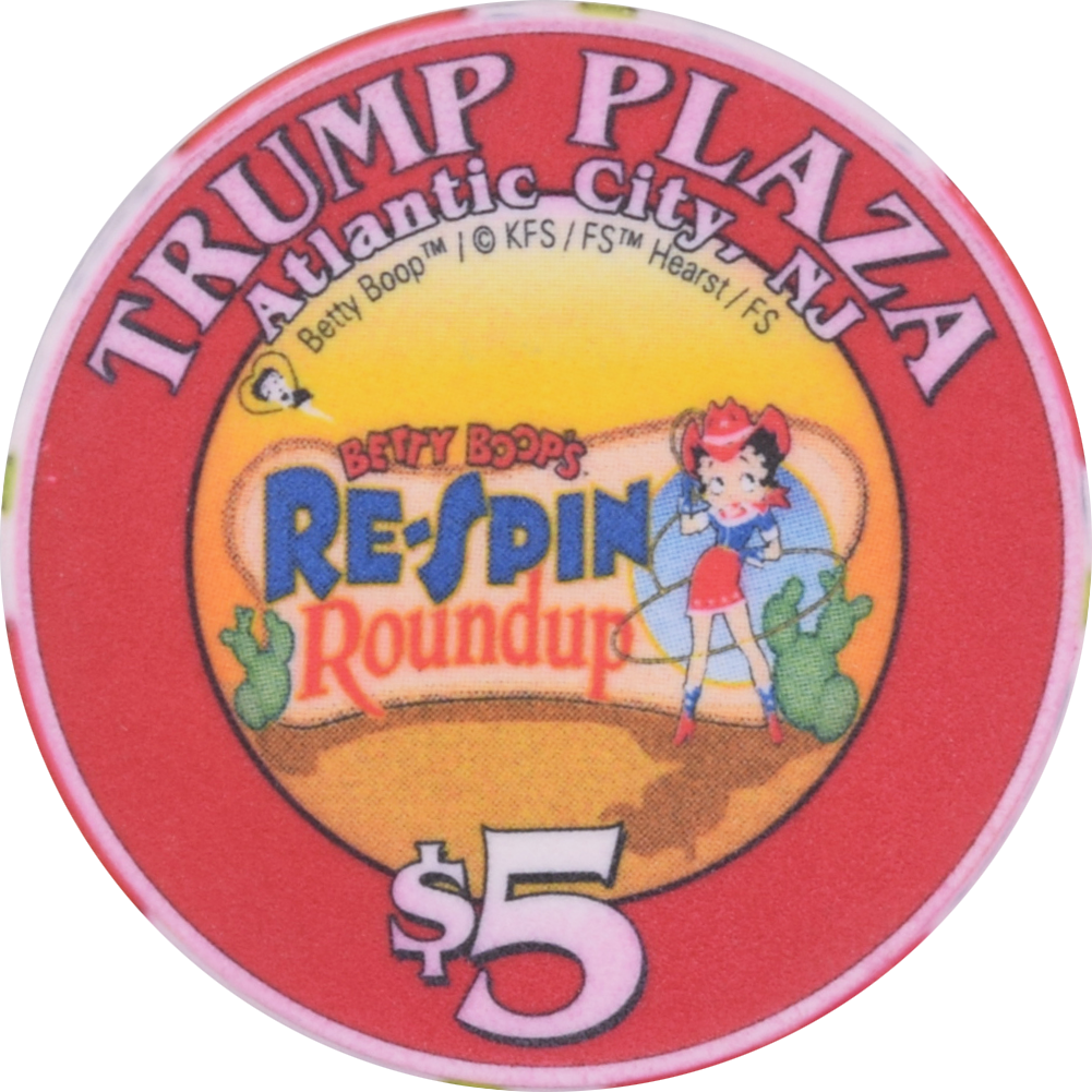 Trump Plaza Casino Atlantic City New Jersey $5 BORN to BOOP - Re-Spin Roundup Chip