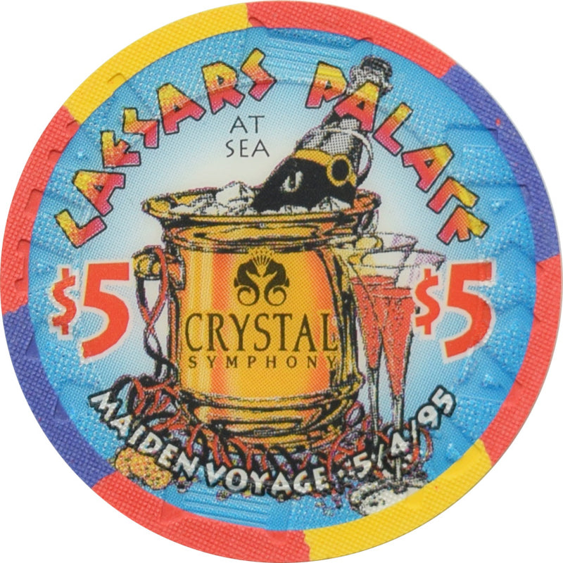 Caesars Palace at Sea Casino $5 Crystal Symphony Maiden Voyage Chip 1995