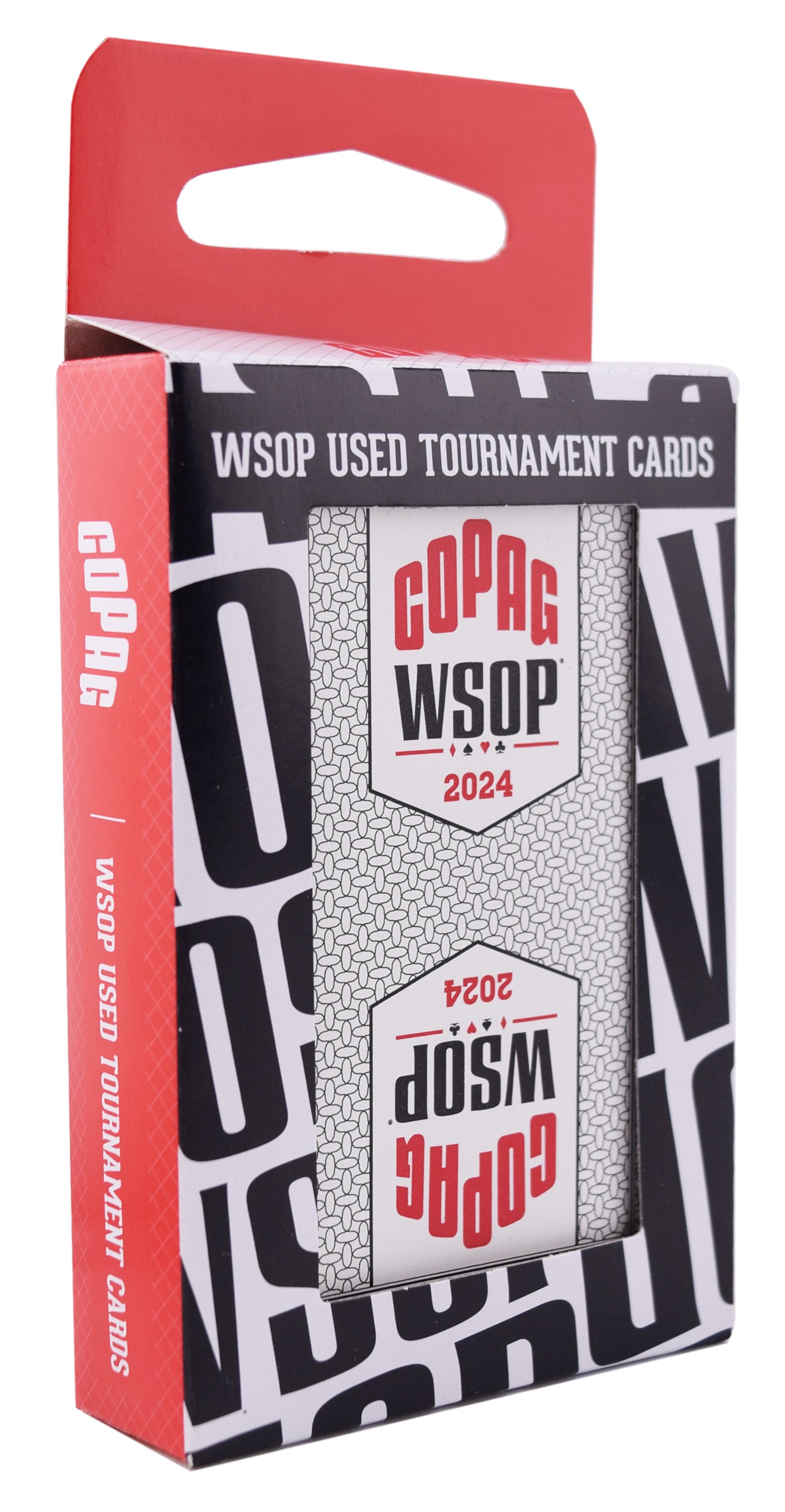 Copag WSOP 2024 Tournament Used 100% Plastic Playing Cards - Narrow Size (Bridge)Standard Index Black/Red Double Deck Set