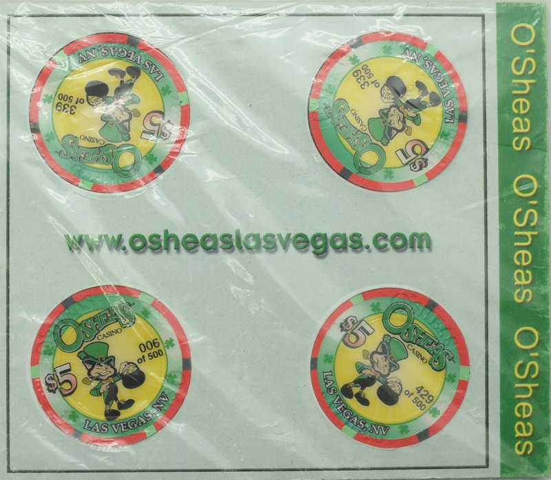 O'Sheas Casino Las Vegas Nevada Set of 4 $5 Classic Cars Chip Set