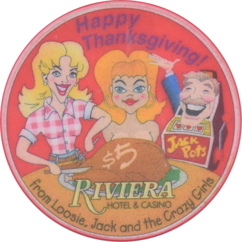 Riviera Casino Las Vegas Nevada $5 Thanksgiving Chip 1999