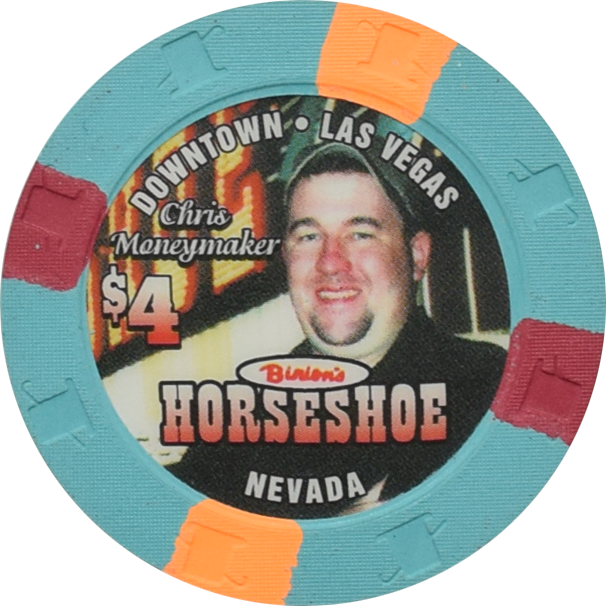 Horseshoe Club (Binion's) Casino Las Vegas Nevada $4 Chris Moneymaker Chip 2004