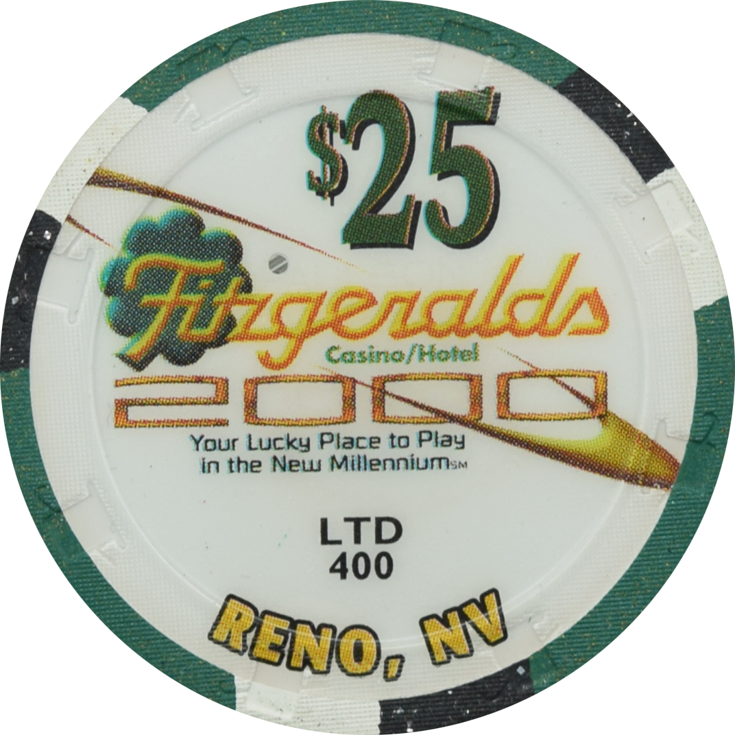 Fitzgeralds Casino Reno Nevada $25 Millennium Chip 1999