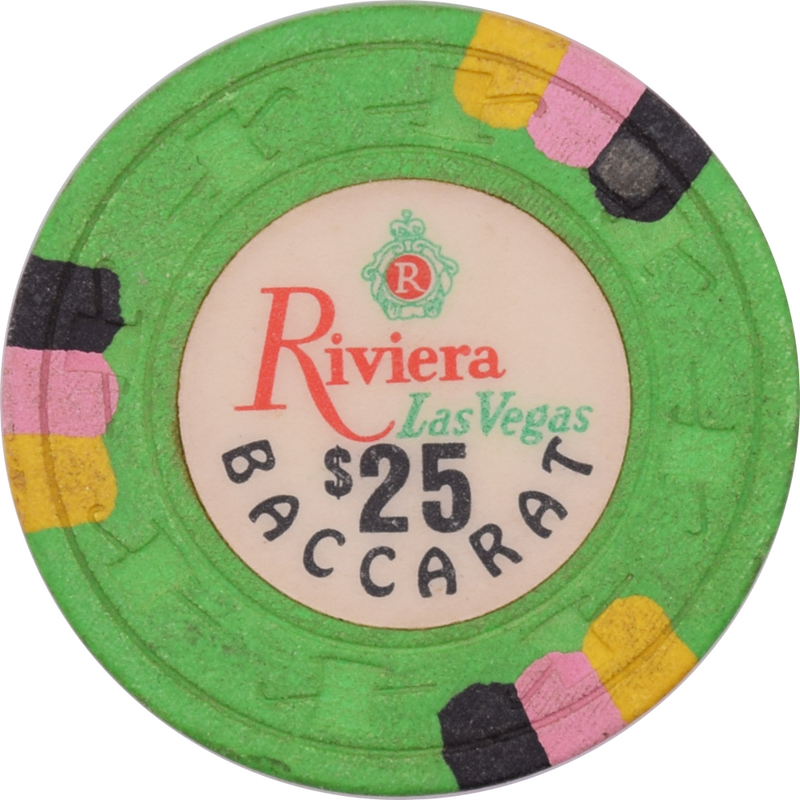 Riviera Casino Las Vegas Nevada $25 Baccarat Chip 1980 (Warped)