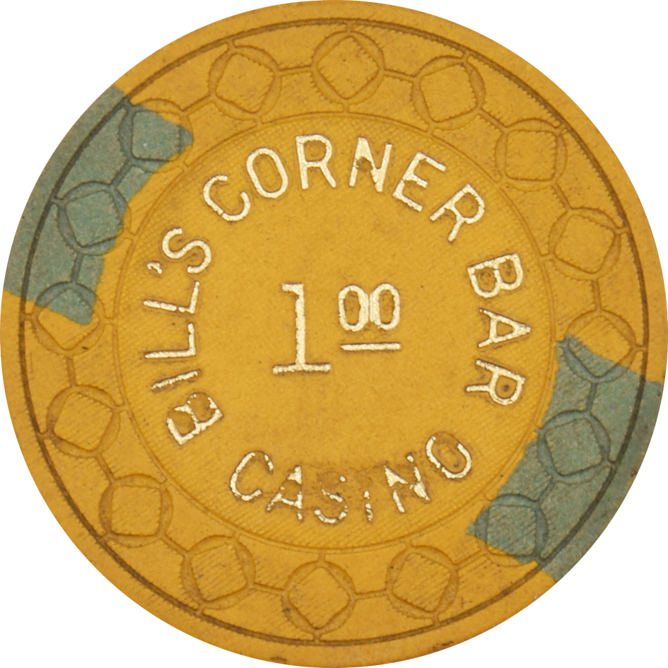 Bill's Corner Bar Casino Reno Nevada $1 Chip 1965