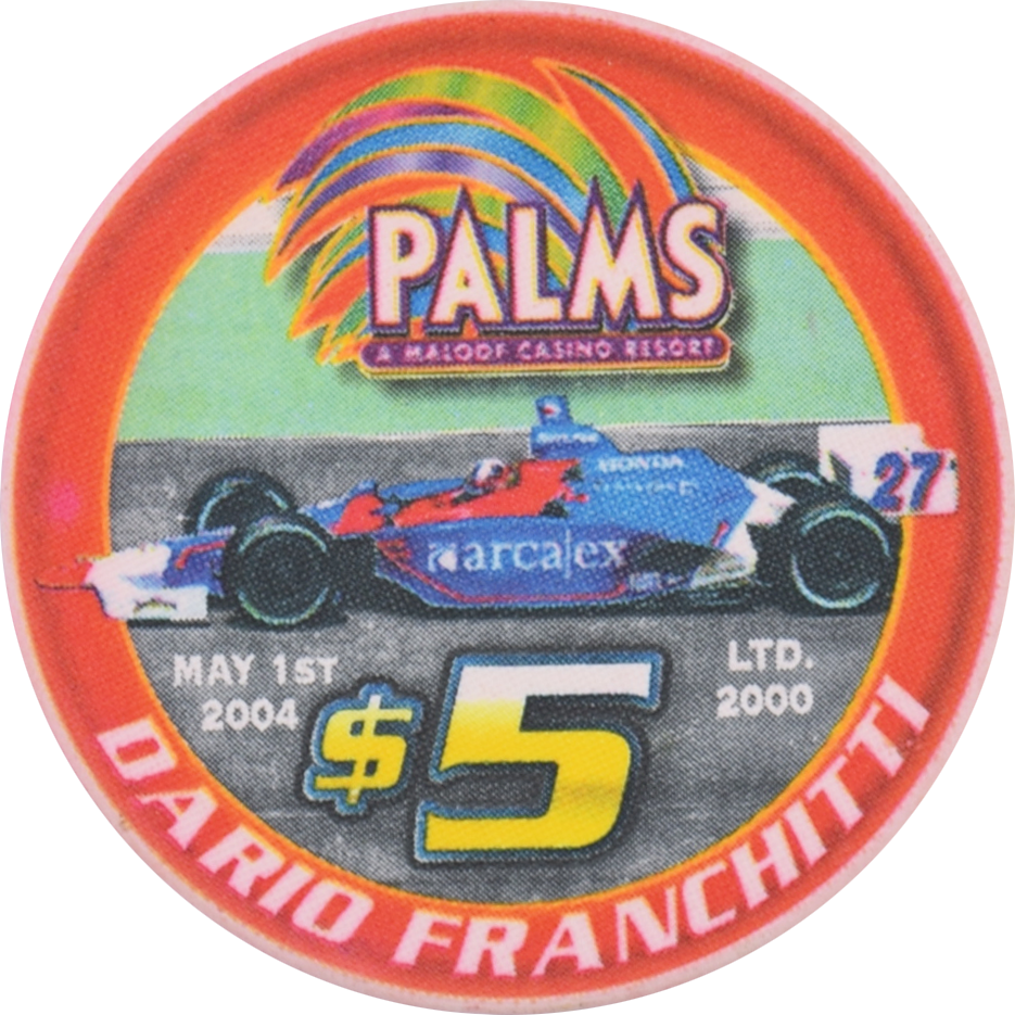 Palms Casino Las Vegas Nevada $5 Andretti Racing - Dario Franchitti Chip 2004