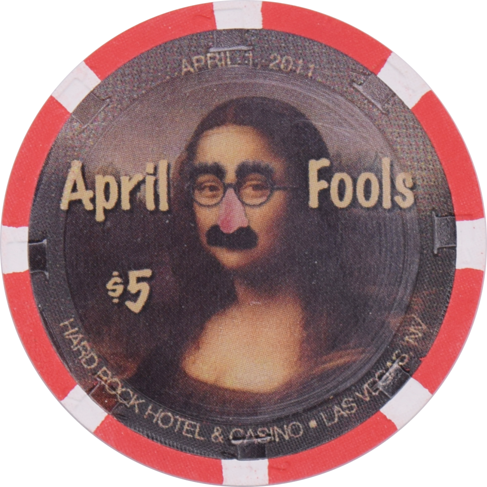 Hard Rock Casino Las Vegas Nevada $5 April Fools Day Chip 2011