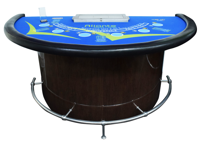 Casino Quality Blackjack Table with Cabinet Doors and Footrail