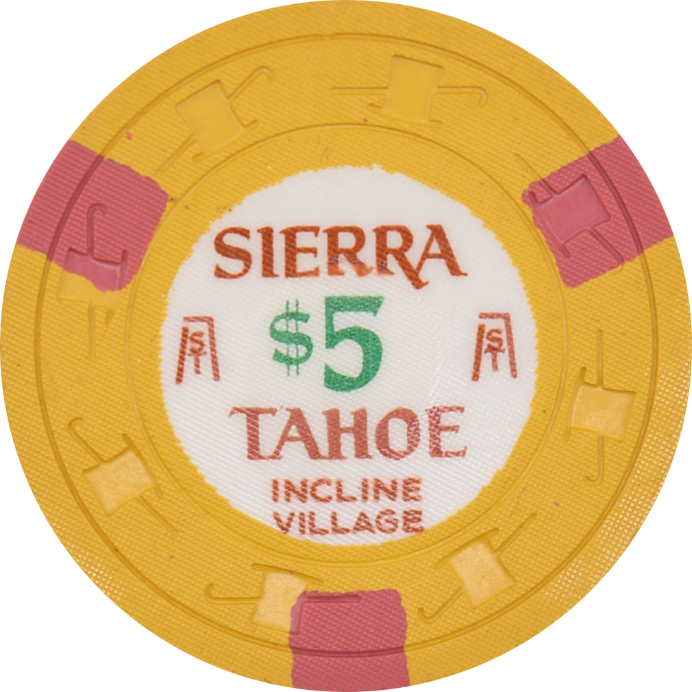 Sierra Tahoe Casino Incline Village Nevada $5 Mustard Chip 1965