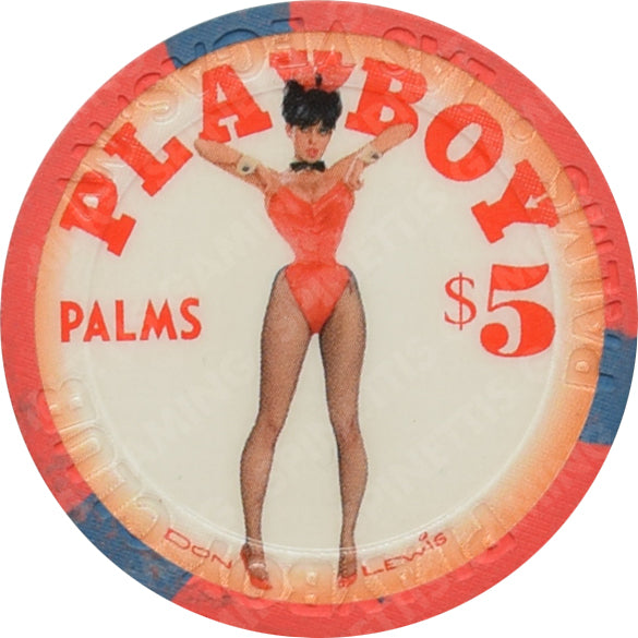 Playboy Palms Casino Las Vegas Nevada $5 Don Lewis (Red) Chip 2008