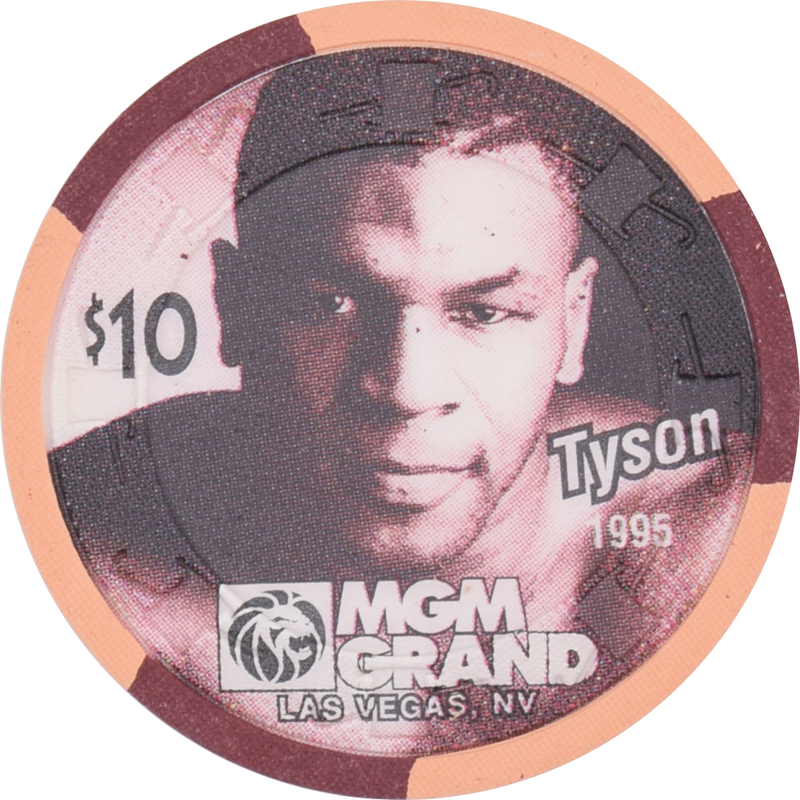 MGM Grand Casino Las Vegas Nevada $10 Chip Mike Tyson 1995