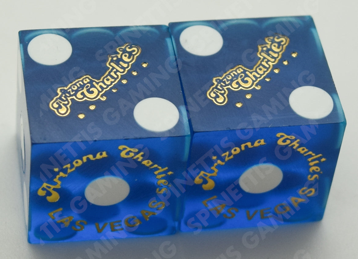 Arizona Charlie's Casino Las Vegas Nevada Blue Sanded Pair of Dice