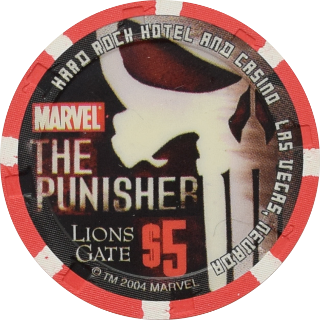 Hard Rock Casino Las Vegas Nevada $5 The Punisher Chip 2004