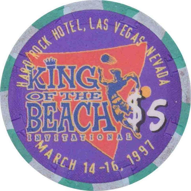 Hard Rock Casino Las Vegas Nevada $5 King of the Beach Chip 1997