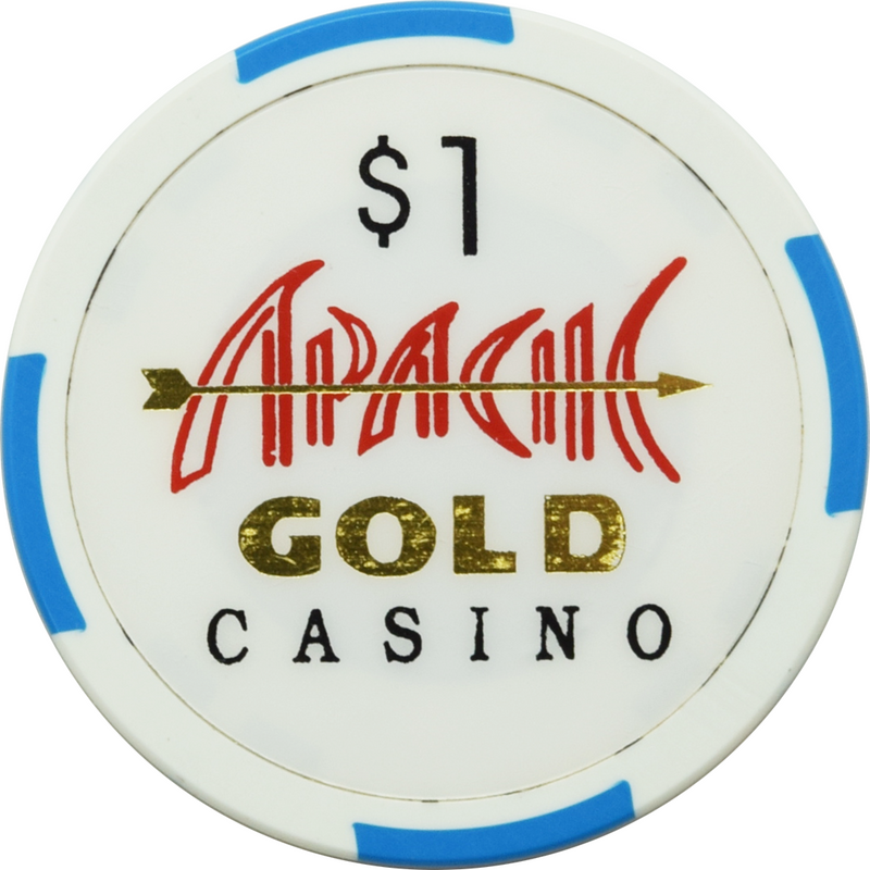 Apache Gold Casino Resort San Carlos Arizona $1 White/Blue Chip