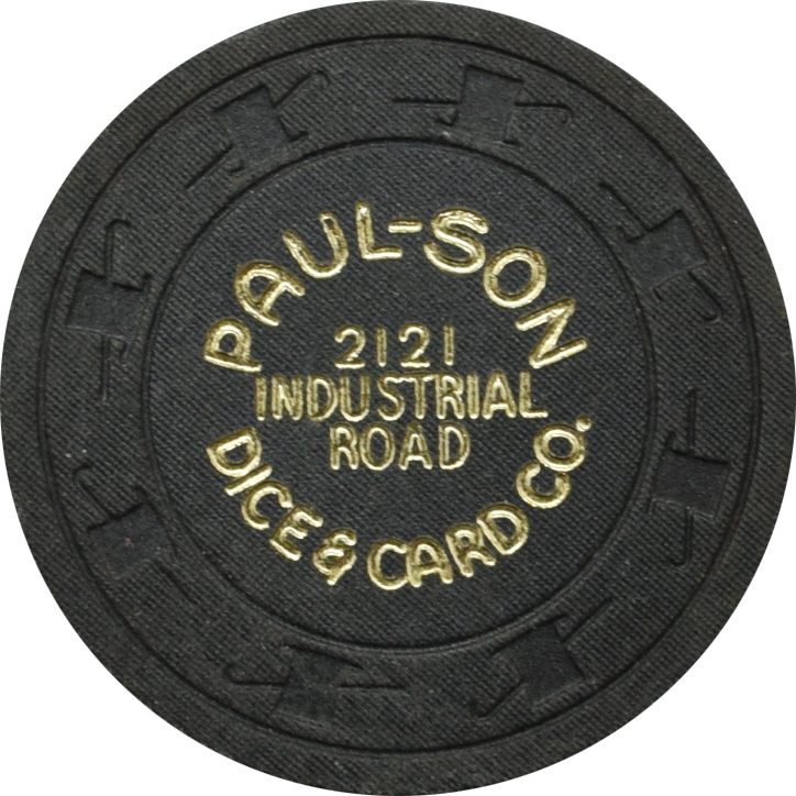 Paulson Dice & Card Co. Black Advertising Sample Chip