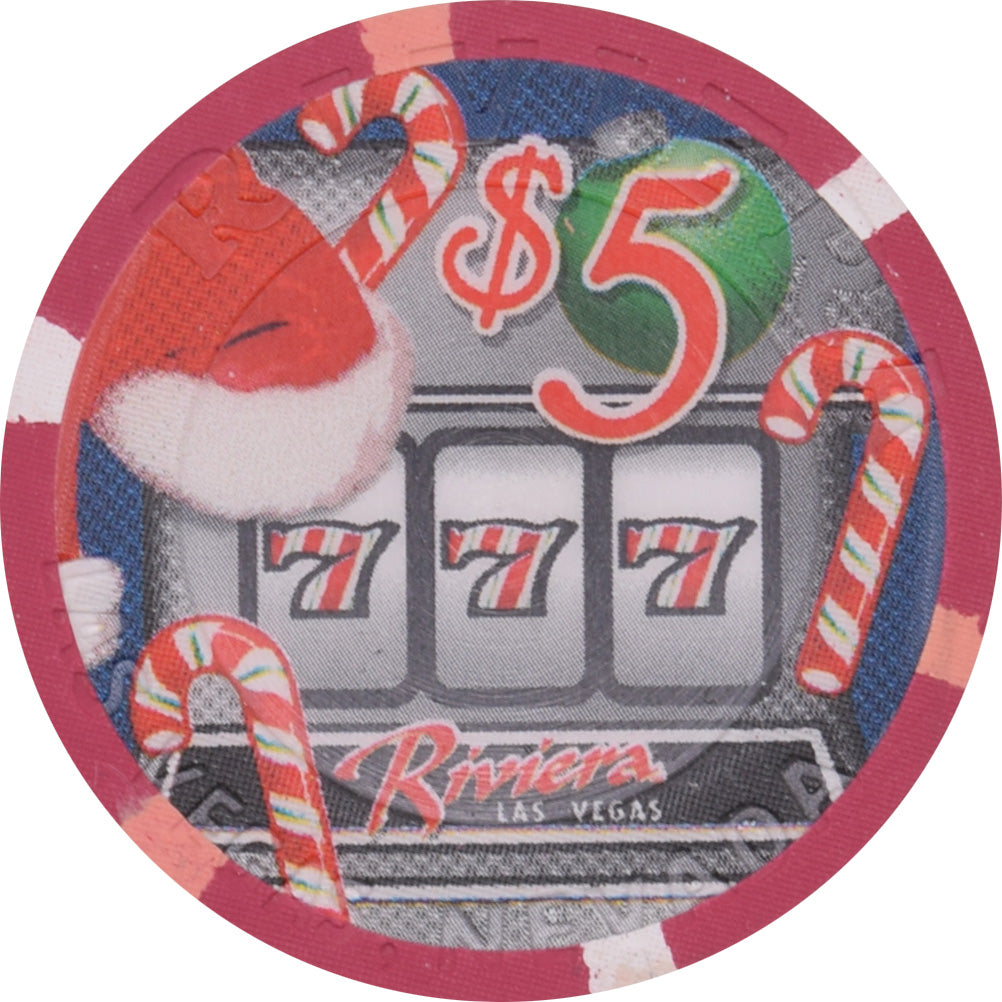 Riviera Casino Las Vegas Nevada $5 Christmas / Season's Greetings Chip 2004