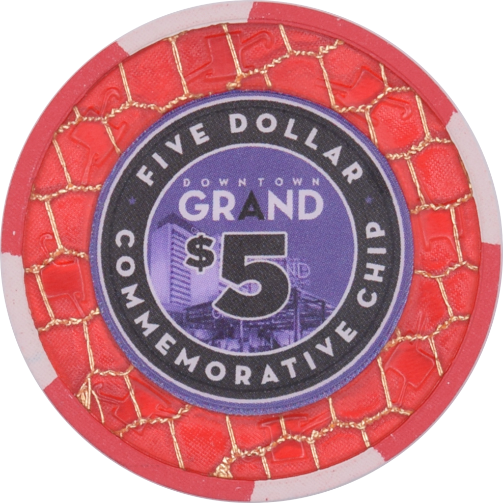 Downtown Grand Casino Las Vegas Nevada $5 5th Anniversary Chip 2018