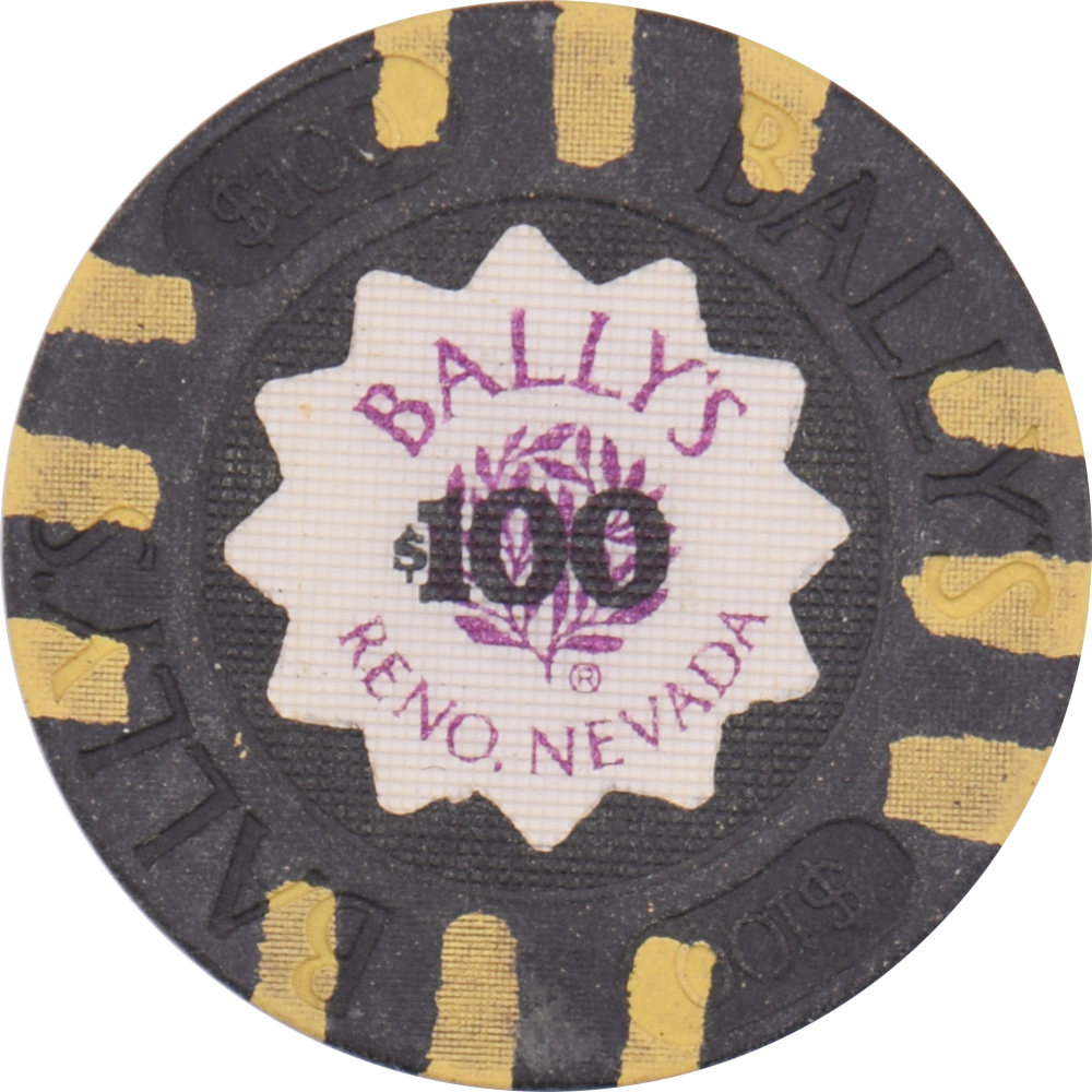 Ballys Casino Reno Nevada NV $100 Chip 1986