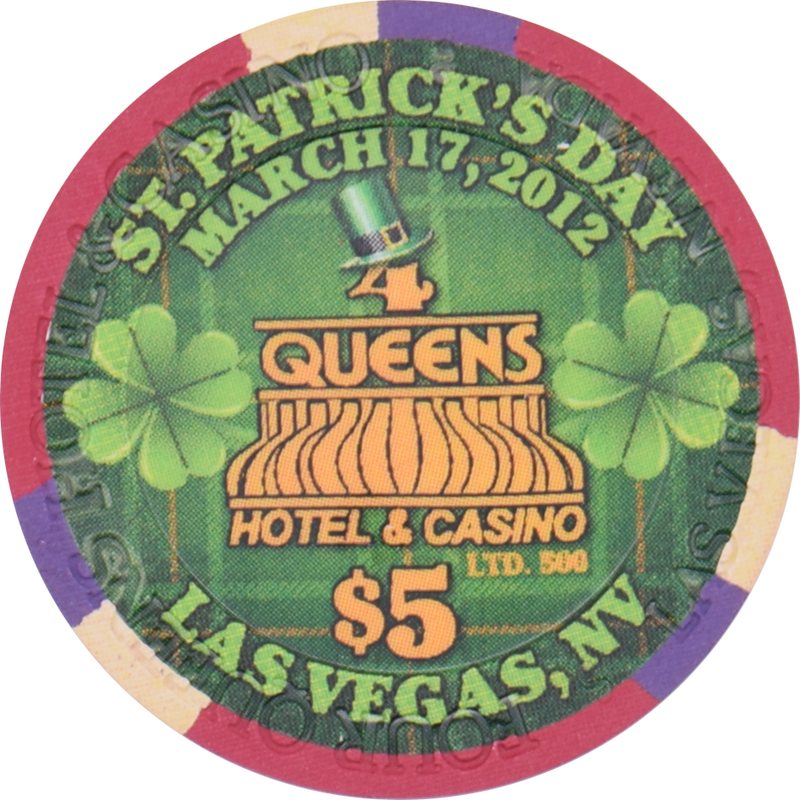 Four Queens Casino Las Vegas Nevada $5 St. Patrick's Day Chip 2012