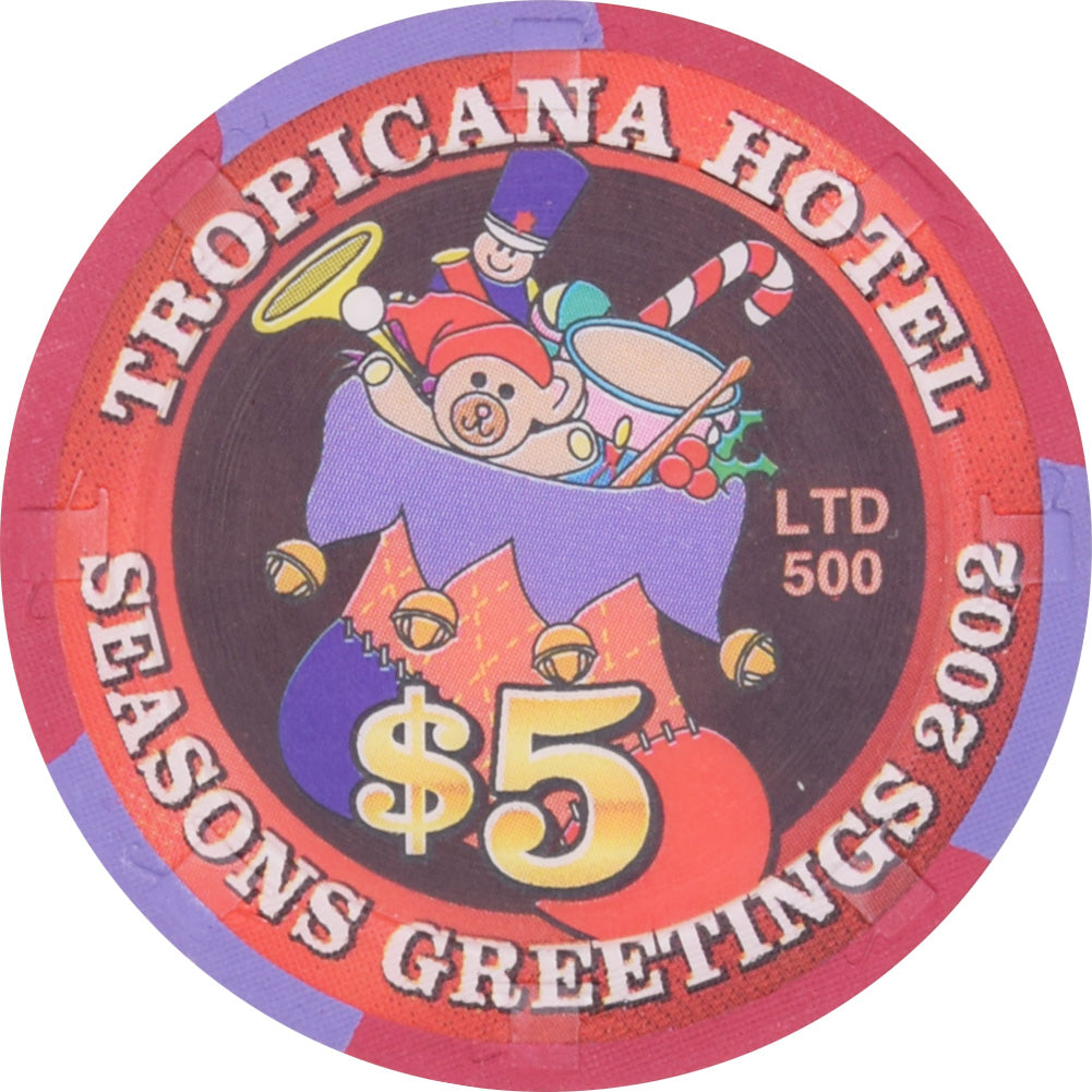 Tropicana Casino Las Vegas Nevada $5 Christmas Chip 2002