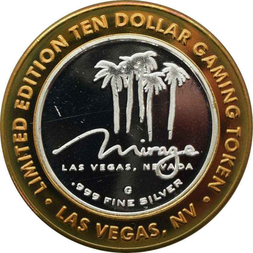 Mirage Casino Las Vegas "Danny Gans Standing" $10 Silver Strike .999 Fine Silver 2002